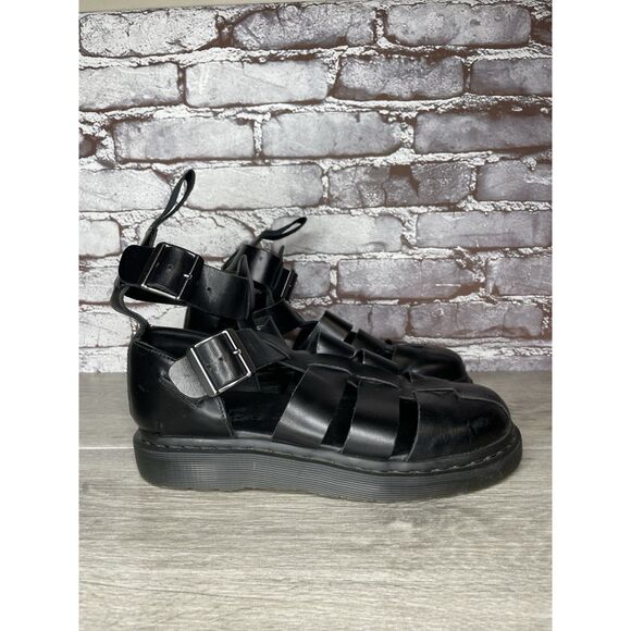 Dr. Martens Geraldo Black Leather Strap Gladiator Wedge Sandals Men’s 9M US/42EU main image 12